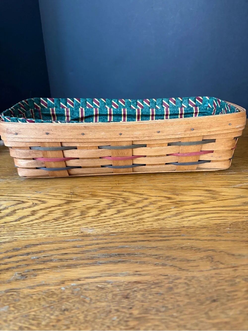 Vintage Longaberger 1993 Bread Basket Combo w/ 1996 Holiday Liner & Terracotta B